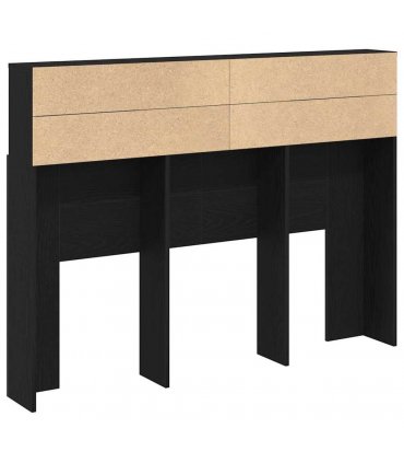 vidaXL Headboard Cabinet Black Oak 140 x 19 x 103.5 cm Engineered Wood