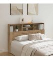vidaXL Headboard Cabinet Artisan Oak 160x19x103.5 cm Engineered Wood — Size: 160 x 19 x 103.5 cm