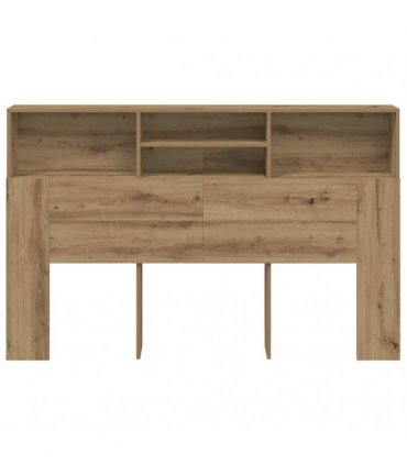 vidaXL Headboard Cabinet Artisan Oak 160x19x103.5 cm Engineered Wood — Size: 160 x 19 x 103.5 cm