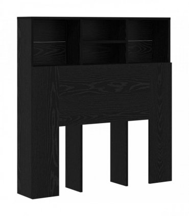 vidaXL Headboard Cabinet Black Oak 100 x 19 x 103.5 cm Engineered Wood