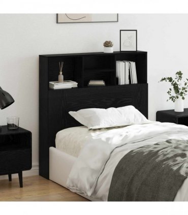 vidaXL Headboard Cabinet Black Oak 100 x 19 x 103.5 cm Engineered Wood