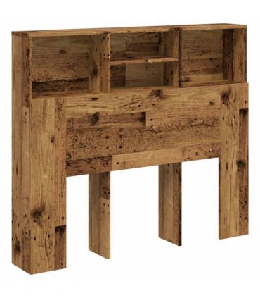 vidaXL Headboard Cabinet Old Wood 120x19x103.5 cm Engineered Wood — Size: 120 x 19 x 103.5 cm