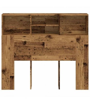 vidaXL Headboard Cabinet Old Wood 120x19x103.5 cm Engineered Wood — Size: 120 x 19 x 103.5 cm