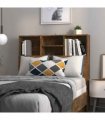 vidaXL Headboard Cabinet Smoked Oak 100x19x103.5 cm — Size: 100 x 19 x 103.5 cm