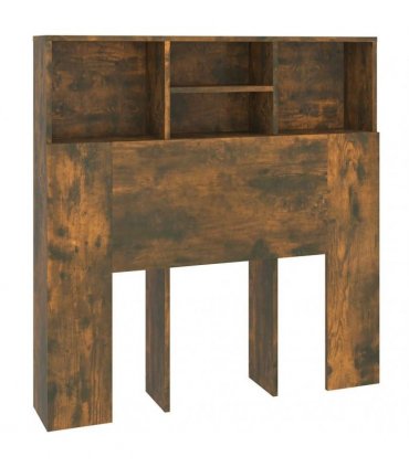 vidaXL Headboard Cabinet Smoked Oak 100x19x103.5 cm — Size: 100 x 19 x 103.5 cm