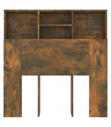 vidaXL Headboard Cabinet Smoked Oak 100x19x103.5 cm — Size: 100 x 19 x 103.5 cm