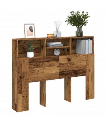 vidaXL Headboard Cabinet Old Wood 140x19x103.5 cm — Size: 140 x 19 x 103.5 cm