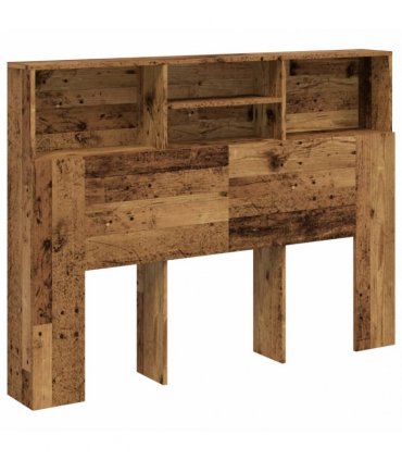 vidaXL Headboard Cabinet Old Wood 140x19x103.5 cm — Size: 140 x 19 x 103.5 cm