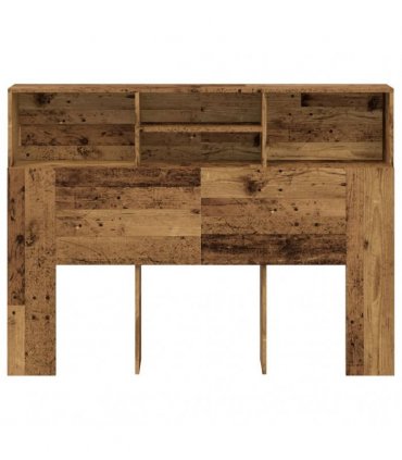 vidaXL Headboard Cabinet Old Wood 140x19x103.5 cm — Size: 140 x 19 x 103.5 cm