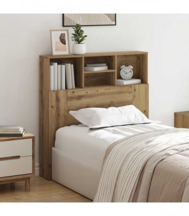 vidaXL Headboard Cabinet with Shelf Artisan Oak 100 x 19 x 103.5 cm
