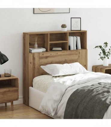 vidaXL Headboard Cabinet with Shelf Artisan Oak 100 x 19 x 103.5 cm
