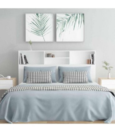 vidaXL Headboard Cabinet White 160x19x103.5 cm — Size: 160 x 19 x 103.5 cm
