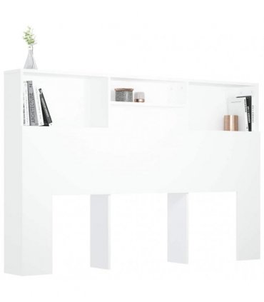 vidaXL Headboard Cabinet White 160x19x103.5 cm — Size: 160 x 19 x 103.5 cm