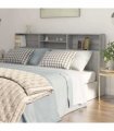 vidaXL Headboard Cabinet Grey Sonoma 200x19x103.5 cm — Size: 200 x 19 x 103.5 cm