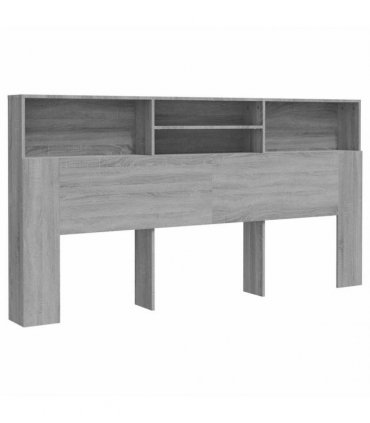 vidaXL Headboard Cabinet Grey Sonoma 200x19x103.5 cm — Size: 200 x 19 x 103.5 cm
