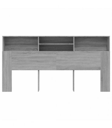 vidaXL Headboard Cabinet Grey Sonoma 200x19x103.5 cm — Size: 200 x 19 x 103.5 cm