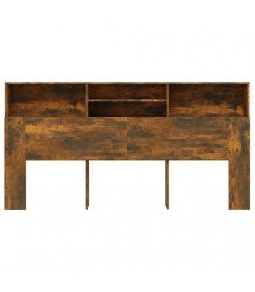 vidaXL Headboard Cabinet Smoked Oak 200x19x103.5 cm — Size: 200 x 19 x 103.5 cm