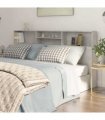 vidaXL Headboard Cabinet Concrete Grey 200x19x103.5 cm — Size: 200 x 19 x 103.5 cm