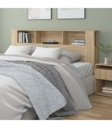 vidaXL Headboard Cabinet Sonoma Oak 200x18.5x104.5 cm — Size: 200 cm