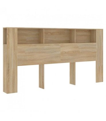 vidaXL Headboard Cabinet Sonoma Oak 200x18.5x104.5 cm — Size: 200 cm