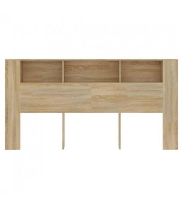 vidaXL Headboard Cabinet Sonoma Oak 200x18.5x104.5 cm — Size: 200 cm