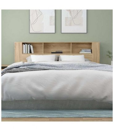 vidaXL Headboard Cabinet Sonoma Oak 200x18.5x104.5 cm — Size: 200 cm