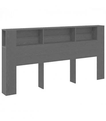 vidaXL Headboard Cabinet with Shelf Black Oak 200 x 18.5 x 102.5 cm — Size: 200 cm