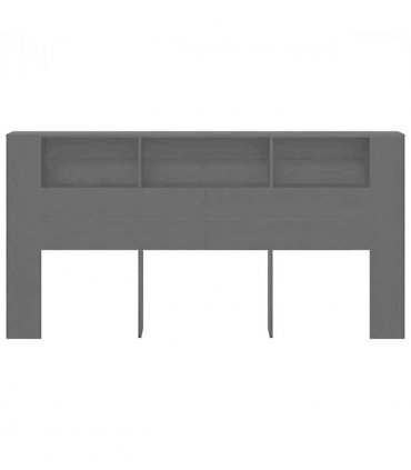 vidaXL Headboard Cabinet with Shelf Black Oak 200 x 18.5 x 102.5 cm — Size: 200 cm