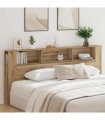 vidaXL Headboard Cabinet with Shelf Artisan Oak 220 x 18.5 x 102.5 cm — Size: 220 cm