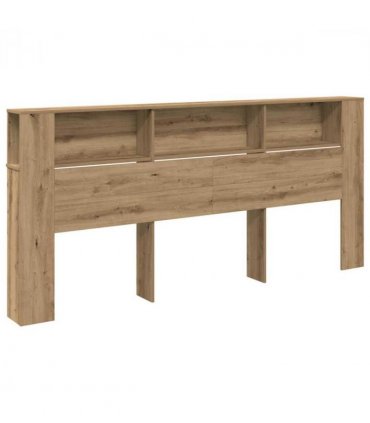 vidaXL Headboard Cabinet with Shelf Artisan Oak 220 x 18.5 x 102.5 cm — Size: 220 cm