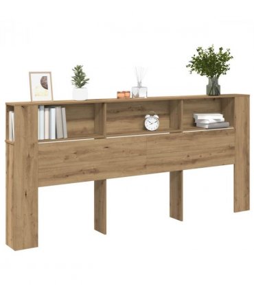 vidaXL Headboard Cabinet with Shelf Artisan Oak 220 x 18.5 x 102.5 cm — Size: 220 cm