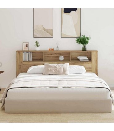 vidaXL Headboard Cabinet with Shelf Artisan Oak 220 x 18.5 x 102.5 cm — Size: 220 cm