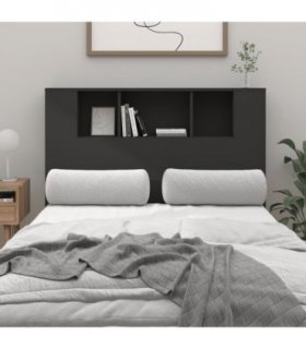 vidaXL Headboard Cabinet Black 120x18.5x102.5 cm — Size: 120 cm