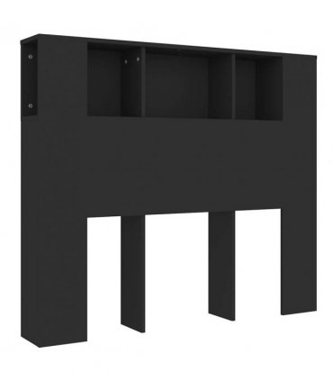 vidaXL Headboard Cabinet Black 120x18.5x102.5 cm — Size: 120 cm