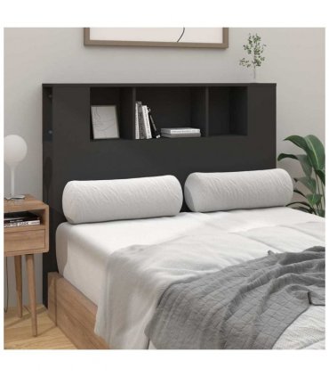 vidaXL Headboard Cabinet Black 120x18.5x102.5 cm — Size: 120 cm