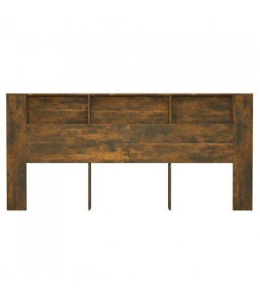 vidaXL Headboard Cabinet | Smoked oak | Engineered wood | 220x18.5x104.5 cm — Size: 220 cm
