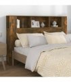 vidaXL Headboard Cabinet | Smoked Oak | Engineered Wood | 160x18.5x104.5 cm — Size: 160 cm