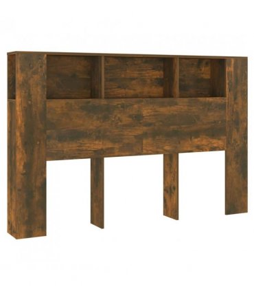 vidaXL Headboard Cabinet | Smoked Oak | Engineered Wood | 160x18.5x104.5 cm — Size: 160 cm