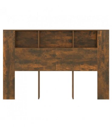 vidaXL Headboard Cabinet | Smoked Oak | Engineered Wood | 160x18.5x104.5 cm — Size: 160 cm