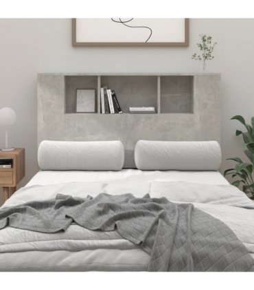 vidaXL Headboard Cabinet Concrete Grey 120x18.5x102.5 cm — Size: 120 cm