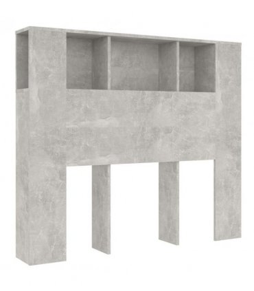 vidaXL Headboard Cabinet Concrete Grey 120x18.5x102.5 cm — Size: 120 cm