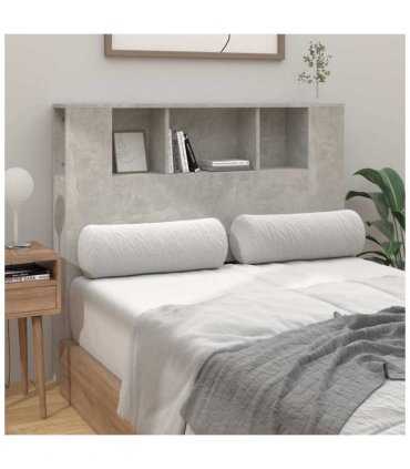 vidaXL Headboard Cabinet Concrete Grey 120x18.5x102.5 cm — Size: 120 cm