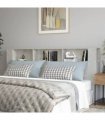 vidaXL Headboard Cabinet Concrete Grey 220x18.5x104.5 cm — Size: 220 cm