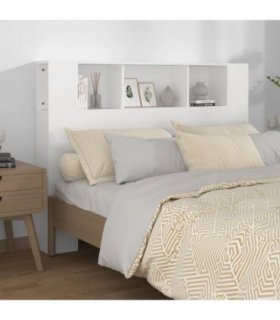 vidaXL Headboard Cabinet White 140x18.5x104.5 cm — Size: 140 cm