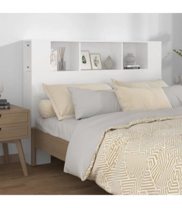vidaXL Headboard Cabinet White 140x18.5x104.5 cm — Size: 140 cm