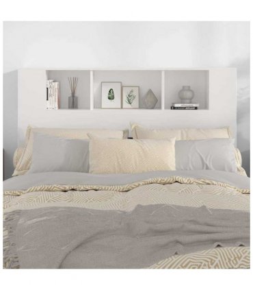 vidaXL Headboard Cabinet White 140x18.5x104.5 cm — Size: 140 cm