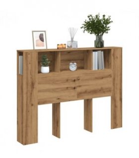 vidaXL Headboard Cabinet Artisan Oak 140x18.5x102.5 cm Engineered Wood — Size: 140 cm