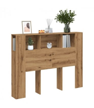 vidaXL Headboard Cabinet Artisan Oak 140x18.5x102.5 cm Engineered Wood — Size: 140 cm