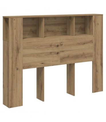 vidaXL Headboard Cabinet Artisan Oak 140x18.5x102.5 cm Engineered Wood — Size: 140 cm
