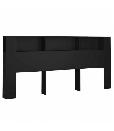 vidaXL Headboard Cabinet Black 220x18.5x104.5 cm — Size: 220 cm
